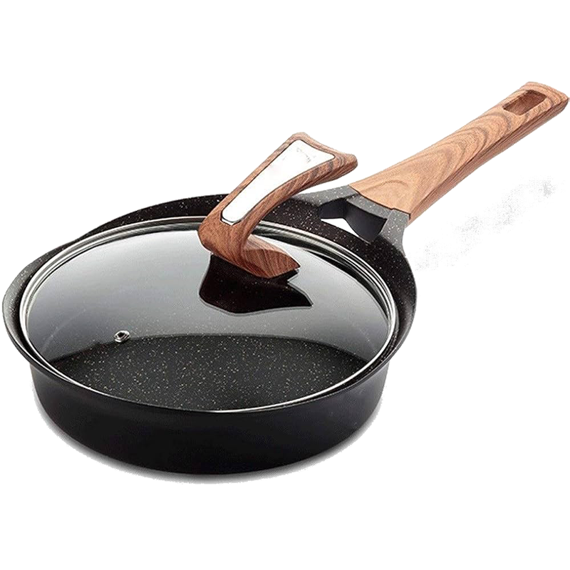 Poele WOK Anti adhésive à couvercle-32cm